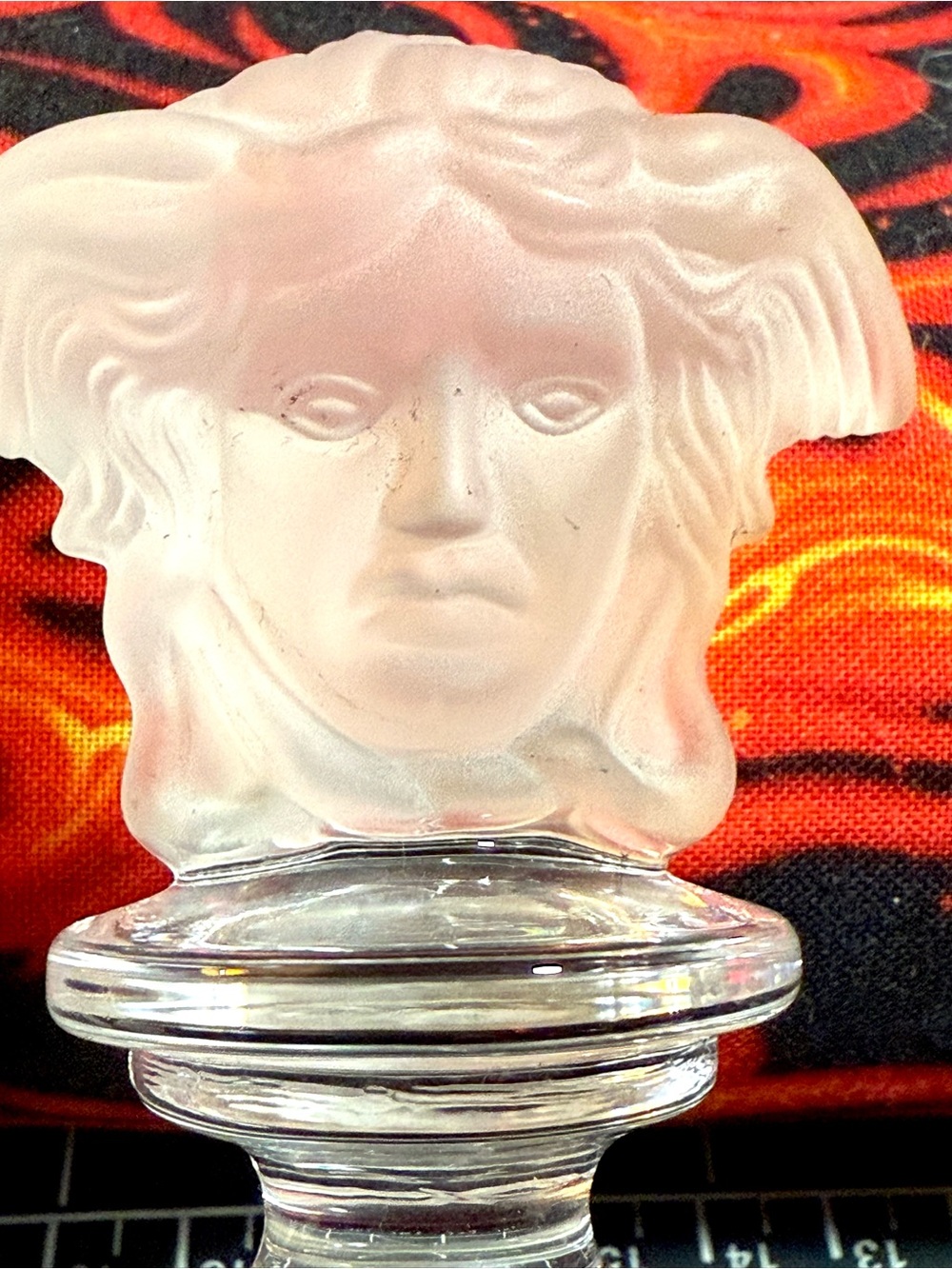 Versace Rosenthal Medusa Frosted Clear Crystal Wine Bottle Stopper